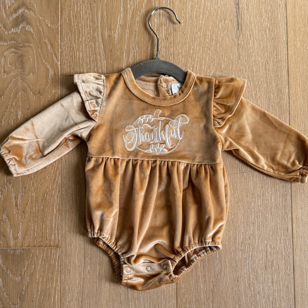 Velvet Fawn Thankful Baby Romper